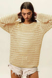 BiBi Round Neck Openwork Knit Cover Up - Trendsi - Flyclothing LLC