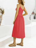 Scoop Neck Midi Dress with Pockets - Trendsi - Flyclothing LLC