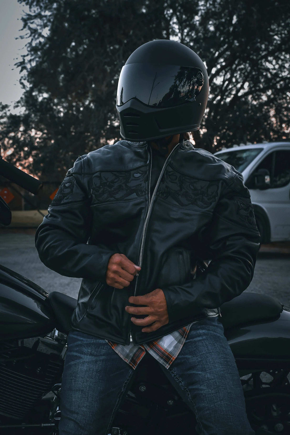 Phantom - Mens Premium Leather Jacket - Unik Just for Bikers - Flyclothing LLC