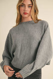 Mable Round Neck Dolman Sleeve Cropped Sweater - Trendsi - Flyclothing LLC
