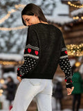 Perfee Christmas Element Round Neck Sweater - Trendsi - Flyclothing LLC