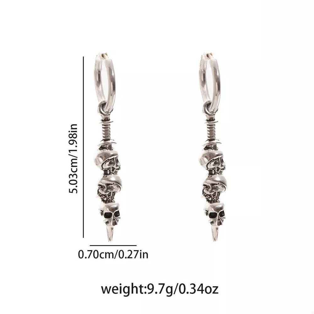 Halloween Skull Chain Drop Earrings - Trendsi - Flyclothing LLC