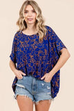 Mittoshop Abstract Print Round Neck Short Sleeve Top - Trendsi - Flyclothing LLC