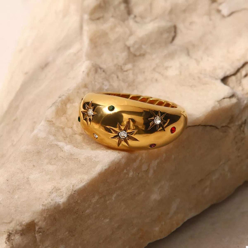 18K Gold-Plated Zircon Ring - Trendsi - Flyclothing LLC