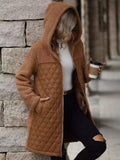 Texture Zip Up Long Sleeve Hooded Coat - Trendsi - Flyclothing LLC