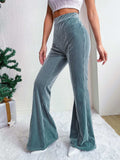 High Waist Flare Pants - Trendsi - Flyclothing LLC