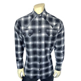 Rockmount Ranch Ware Men's Black & Blue Shadow Plaid Western Shirt - Rockmount Clothing - Flyclothing LLC