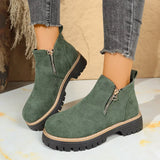 Round Toe Platform Boots - Trendsi - Flyclothing LLC
