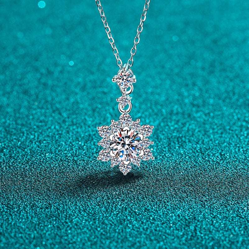 1 Carat Moissanite Zircon 925 Sterling Silver Necklace - Trendsi - Flyclothing LLC