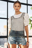 ADORA Beads Accent Fishnet Tank Top - Trendsi - Flyclothing LLC