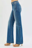 RISEN Full Size Tummy Control High Rise Bootcut Jeans with Double Button Waistband Plus Size - Trendsi - Flyclothing LLC