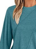 Round Neck Long Sleeve Top - Trendsi - Flyclothing LLC