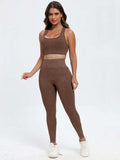 Scoop Neck Wide Strap Top and Pants Active Set - Trendsi - Flyclothing LLC