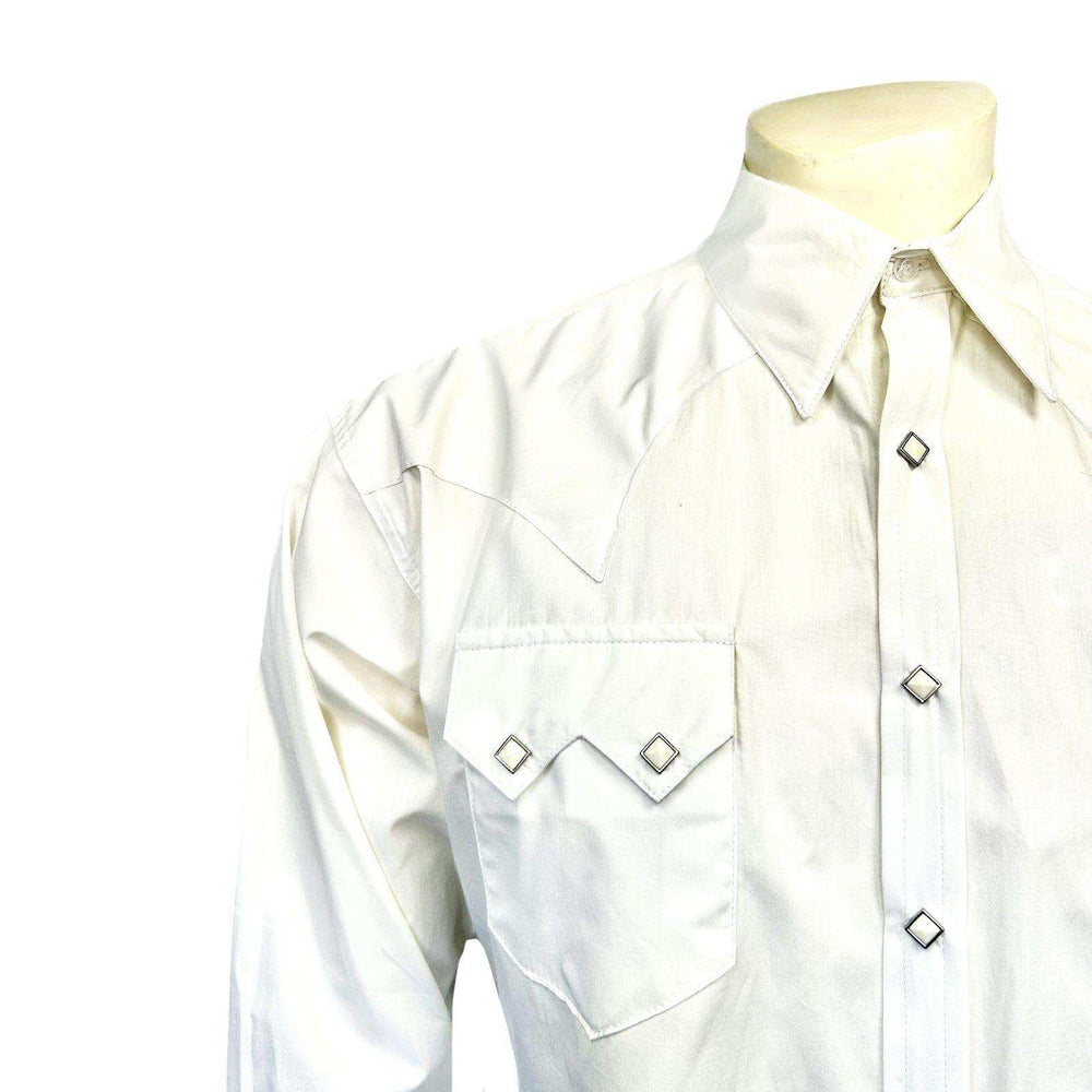 Rockmount Ranch Wear Mens Classic Pima Cotton White Western Shirt - Rockmount Clothing - Flyclothing LLC