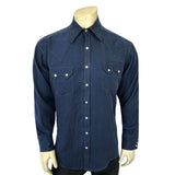 Rockmount Ranch Ware Men's Sueded Tencel Royal Blue Western Shirt - Rockmount Clothing - Flyclothing LLC