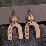 Geometric Shape Wooden Earrings - Trendsi - Flyclothing LLC