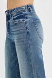 RISEN Full Size Tummy Control High Rise Wide Adjustable Waist Band Jeans Plus Size - Trendsi - Flyclothing LLC