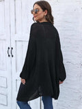 Cable-Knit Open Front Long Sleeve Cardigan - Trendsi - Flyclothing LLC