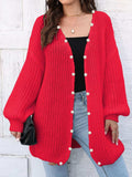 Open Front Long Sleeve Cardigan - Trendsi - Flyclothing LLC