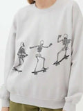 Skeleton Graphic Oversized Sweatshirt - Trendsi - Flyclothing LLC