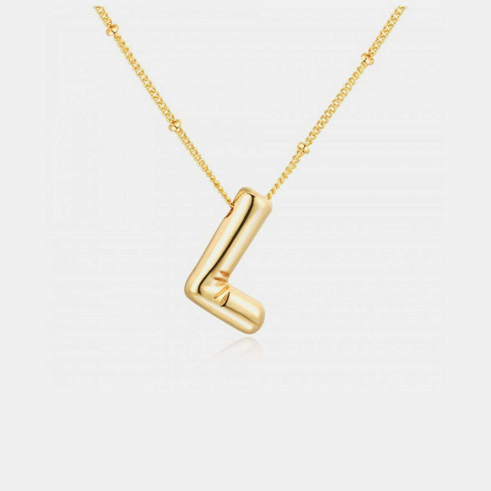 Gold-Plated Letter Pendant Necklace - Trendsi - Flyclothing LLC