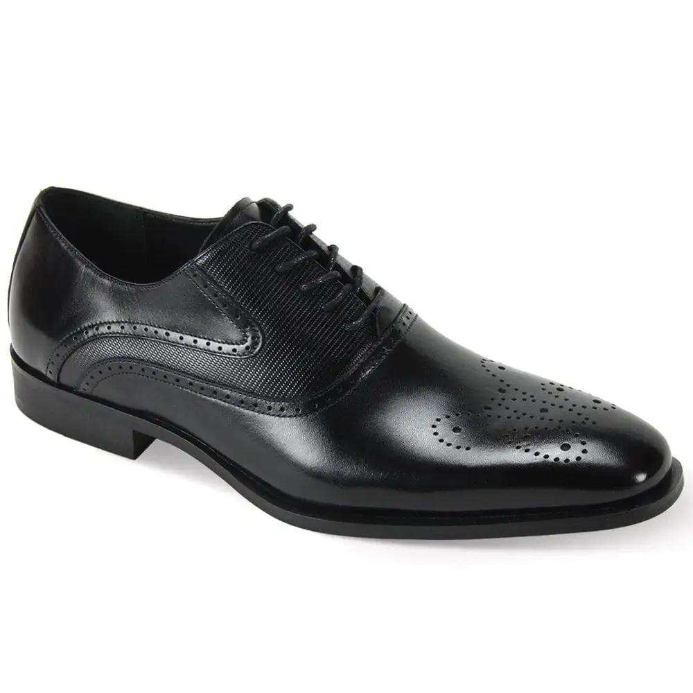 Giorgio Venturi Medallion Toe Oxford Shoe Black - Giorgio Venturi - Flyclothing LLC