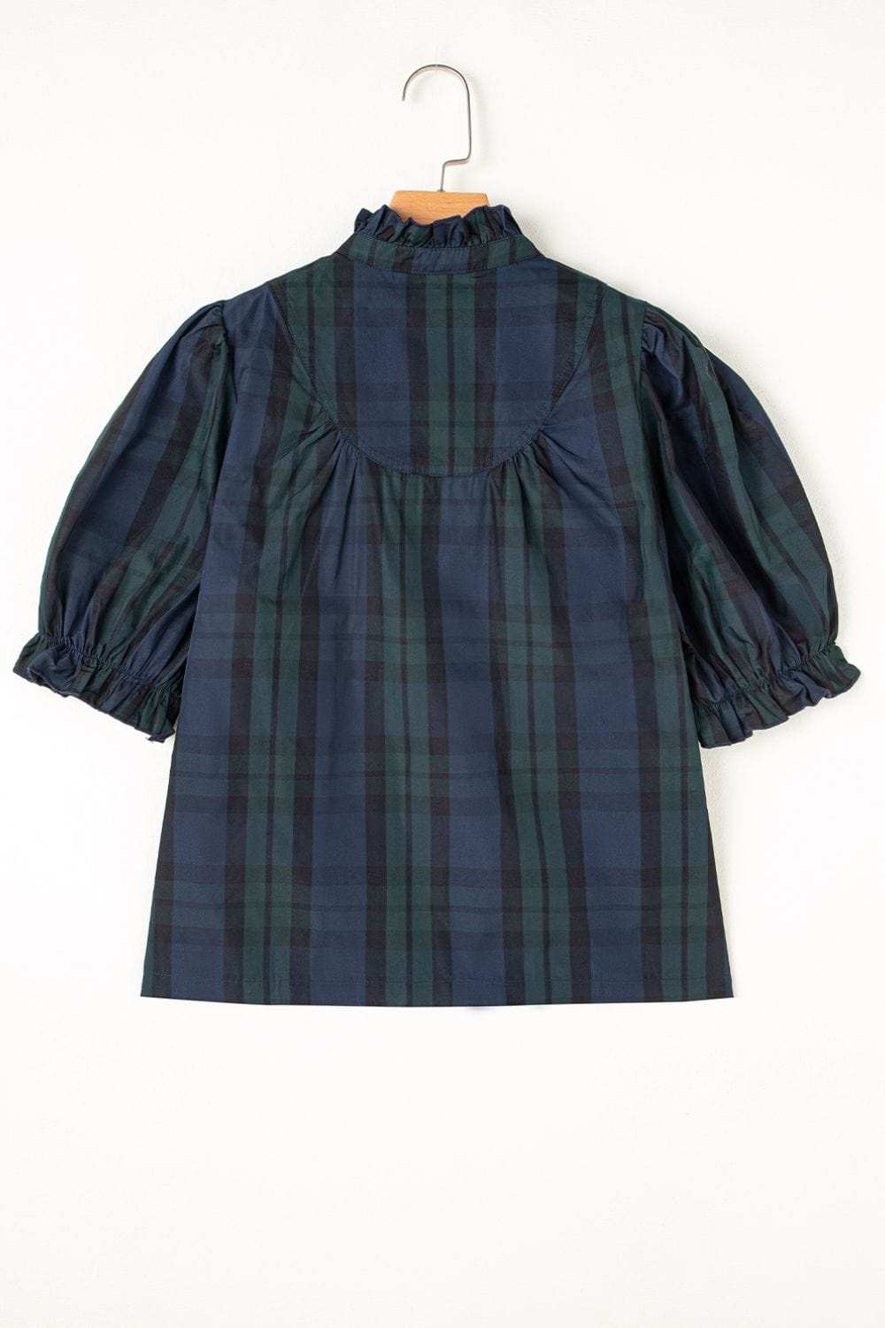 Puff Sleeve Frilled Trim Elegant Blouse - Trendsi - Flyclothing LLC