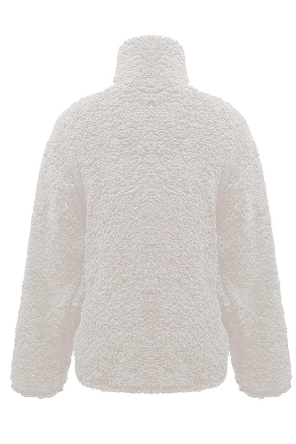 Fuzzy Turtleneck Long Sleeve Sweatshirt - Trendsi - Flyclothing LLC