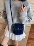 Denim Flap Crossbody Bag - Trendsi - Flyclothing LLC