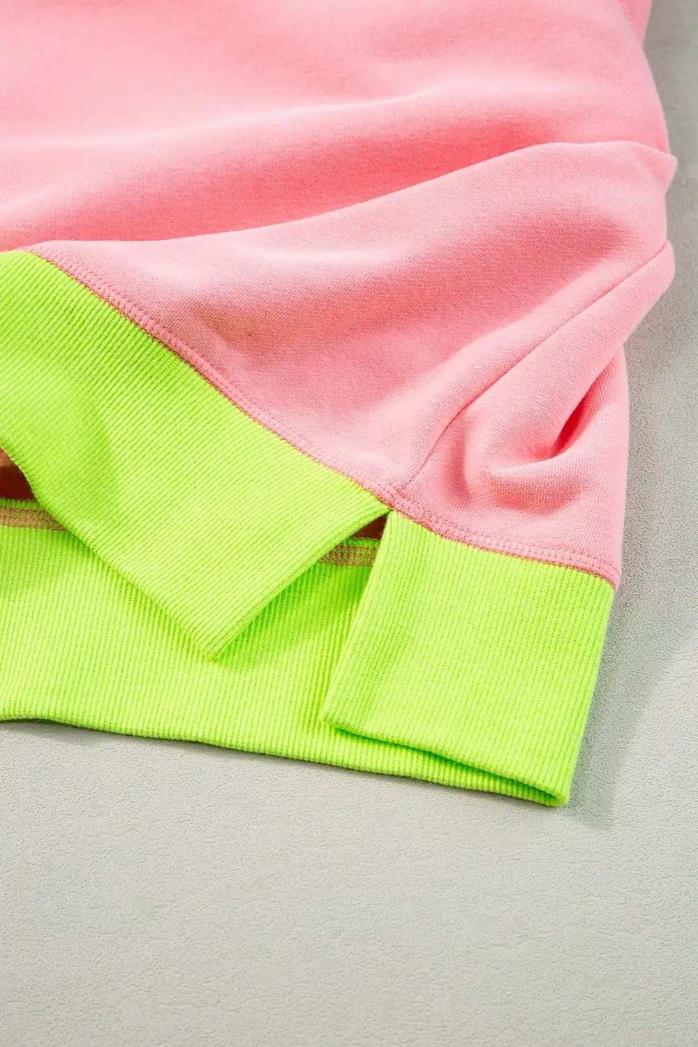 Contrast Round Neck Long Sleeve Sweatshirt - Trendsi - Flyclothing LLC