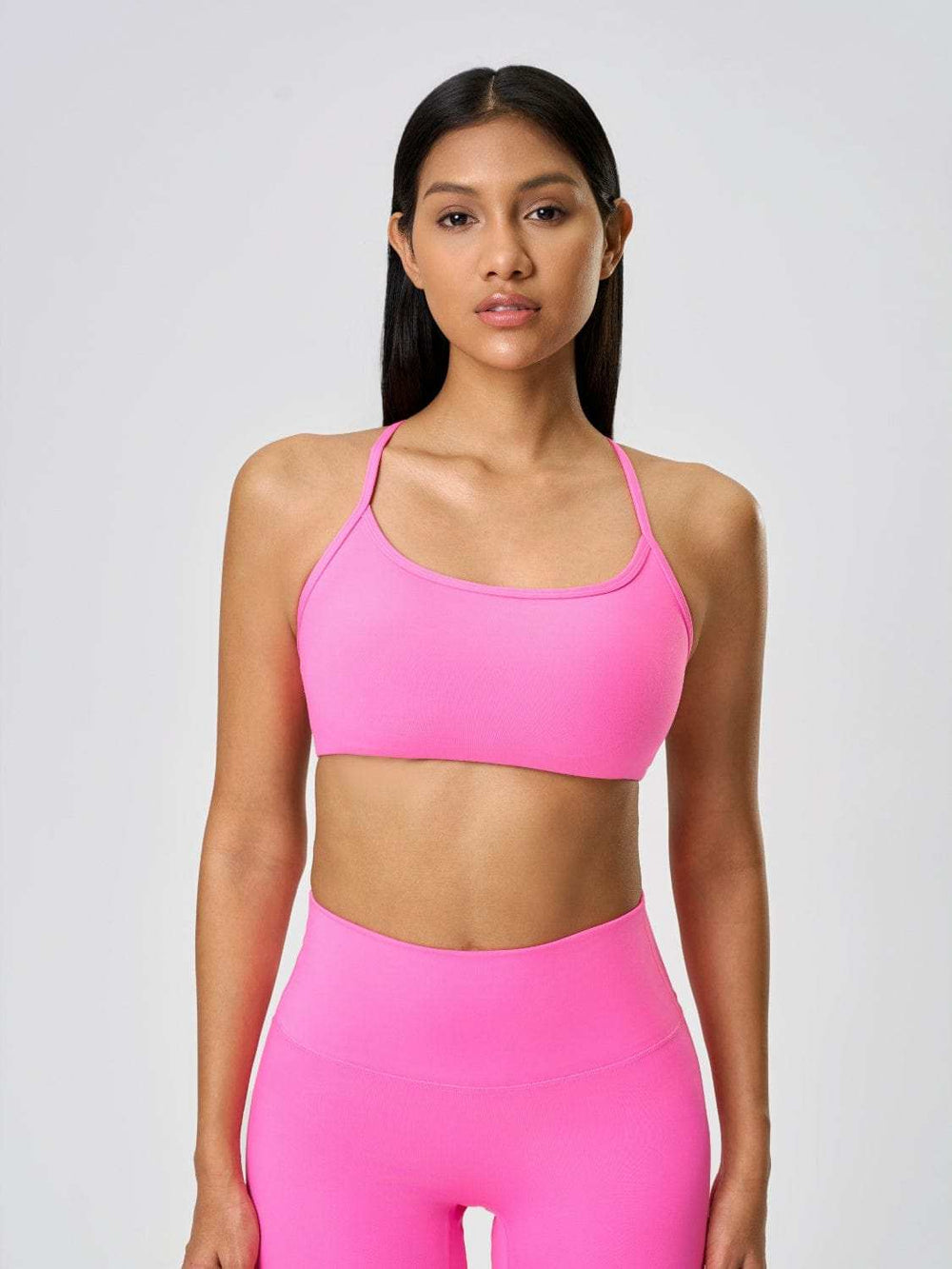 Millennia Crisscross Back Scoop Neck Active Cami with Detachable Chest Pads - Trendsi - Flyclothing LLC