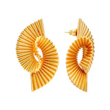 18K Gold-Plated Copper Geometric Spiral Earrings - Trendsi - Flyclothing LLC