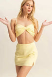HYFVE Ruched Bra Top and Mini Skirt Set - Trendsi - Flyclothing LLC