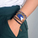 Lapis Lazuli Layered Bracelet - Trendsi - Flyclothing LLC