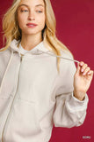 Umgee Zip-Up Fleece Hooded Jacket - Trendsi - Flyclothing LLC