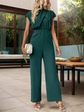 Cutout Cap Sleeve Wide Leg Jumpsuit - Trendsi - Flyclothing LLC