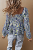 Floral Smocked Square Neck Blouse - Trendsi - Flyclothing LLC