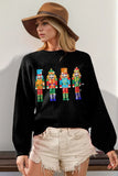 Double Take Full Size Sequin Nutcracker Long Sleeve Sweater - Trendsi - Flyclothing LLC