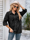 Button Up Long Sleeve Denim Jacket - Trendsi - Flyclothing LLC