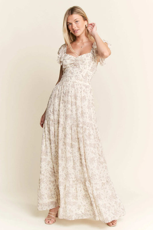 Jade By Jane Full Size Ruffle Sleeve Tiered Maxi Dress Plus Size - Trendsi - Flyclothing LLC
