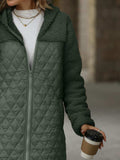 Texture Zip Up Long Sleeve Hooded Coat - Trendsi - Flyclothing LLC