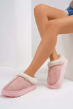 Furry Round Toe Platform Slippers - Trendsi - Flyclothing LLC