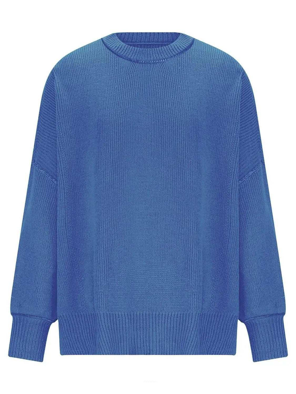 Round Neck Long Sleeve Sweater - Trendsi - Flyclothing LLC