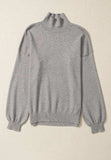 Mock Neck Dropped Shoulder Sweater - Trendsi - Flyclothing LLC