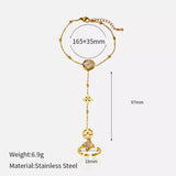 18K Gold-Plated Clover Charm Hand Chain Bracelet - Trendsi - Flyclothing LLC