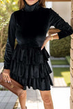 Ruffled Layered Long Sleeve Mini Dress - Trendsi - Flyclothing LLC