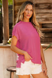Exposed Seam Round Neck Short Sleeve T-Shirt - Trendsi - Flyclothing LLC