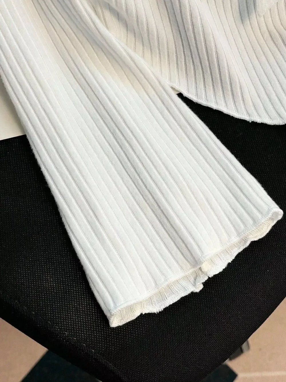 Off-Shoulder Bowknot Ribbed Knit T-Shirt - Trendsi - Flyclothing LLC