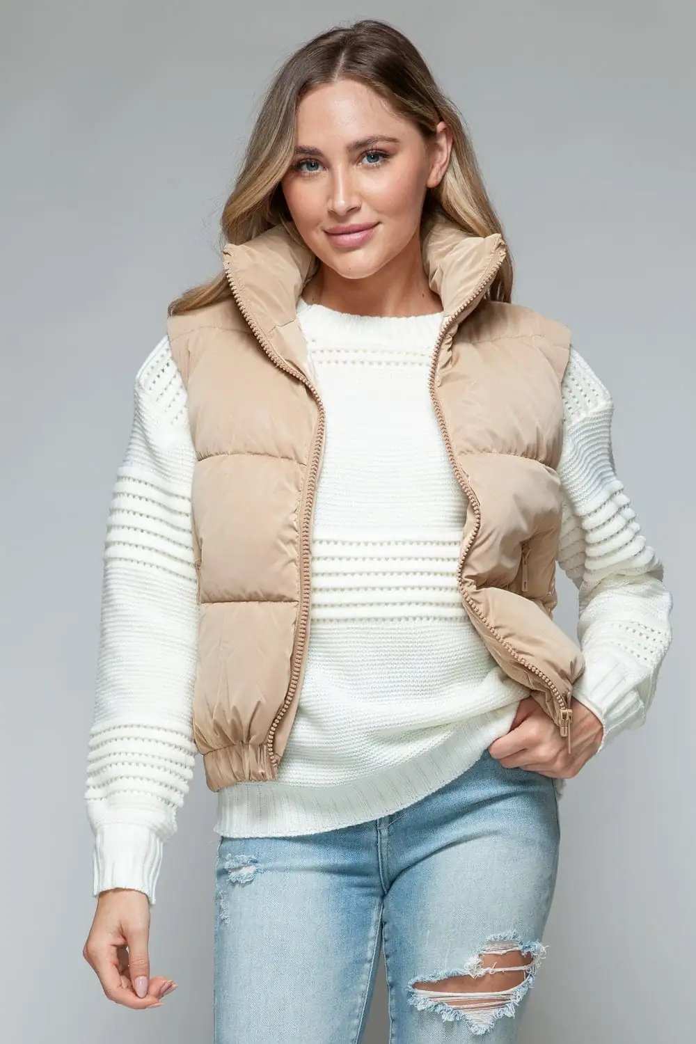 Snobbish Fine Fur Lining Quilted Vest - Trendsi - Flyclothing LLC