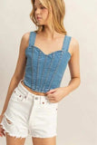 HYFVE Washed Sweetheart Neck Wide Strap Denim Tank - Trendsi - Flyclothing LLC